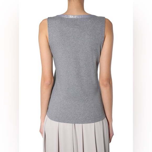 FABIANA FILIPPI COTTON ROUND NECK TANK TOP WITH JEWEL DETAIL NWT Size S - Picture 5 of 13